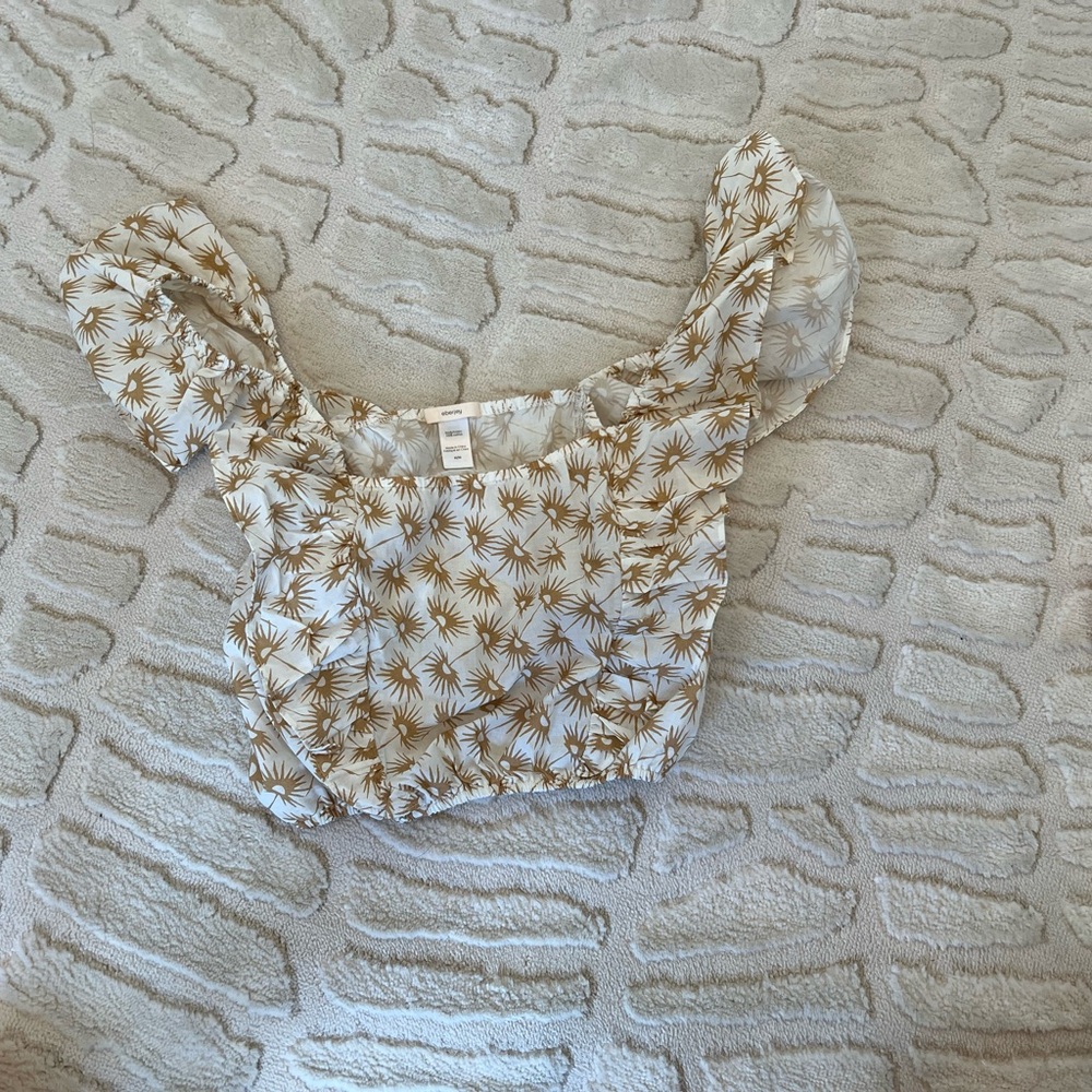 Stylish Cream and Gold Women's Top